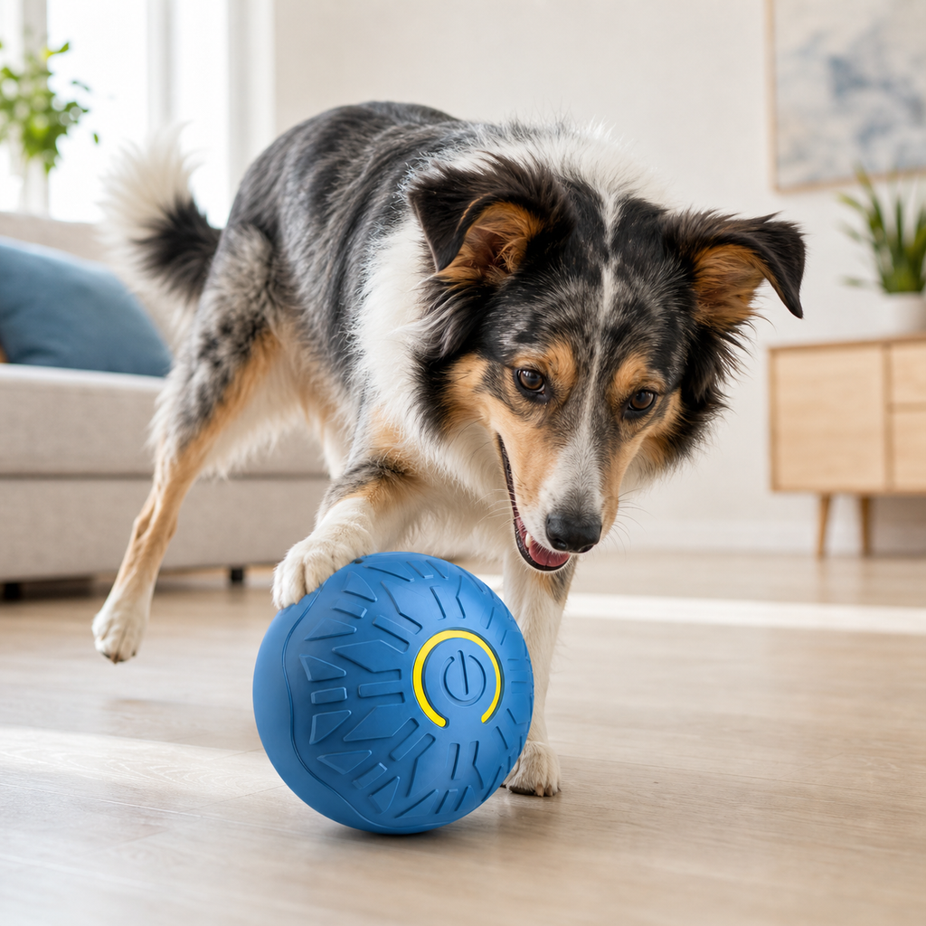 Interactive Self-Rolling Dog Ball